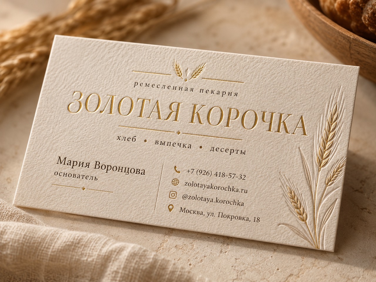 Визитка ремесленной пекарни